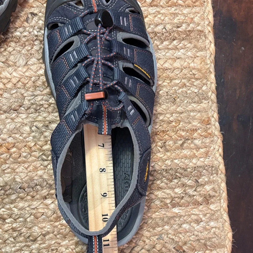 Keen Mens Newport H2 Navy Blue / Gray with Orange Accents Hiking Water Sandals